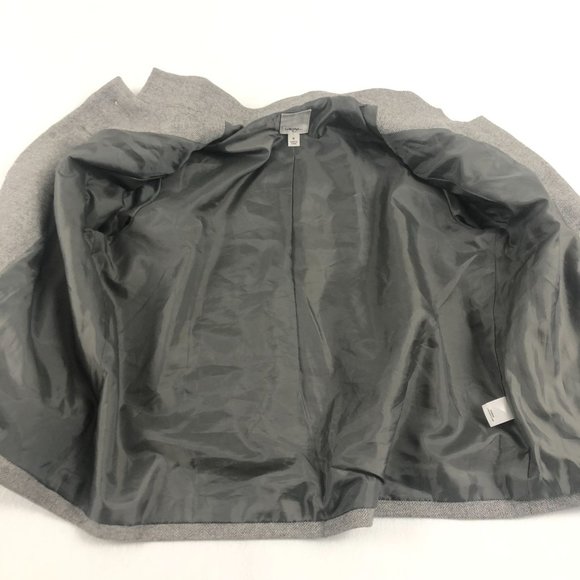 Halogen Women's Size Medium Grey Wool Blend Cropped 2 Button Herringbone Jacket - Picture 6 of 9